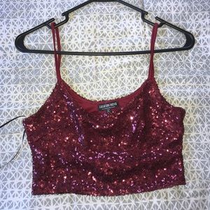 Sequined cropped fashion nova top. Never worn!